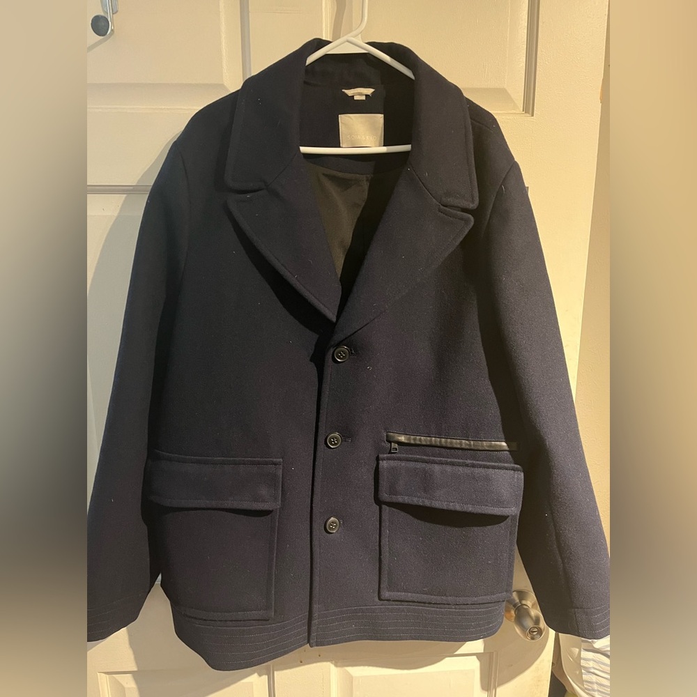 Soiya & Kyo navy blue wool coat